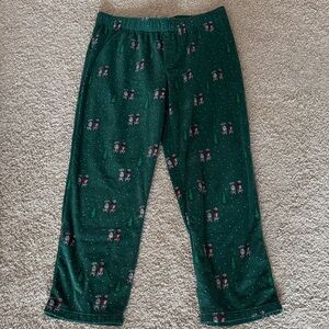 Mens Festive Pajama Pants with Dog and Tree pictures